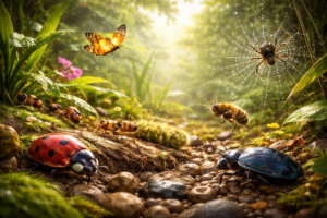 forest floor with minibeasts