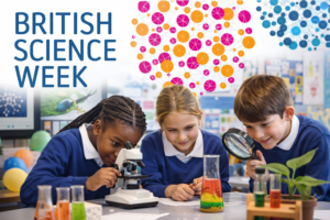 children celebrating british science week