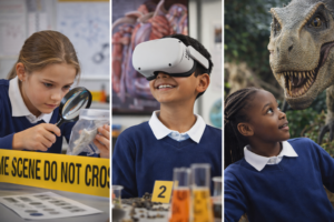 children enjoying school science