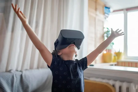 child enjoying vr