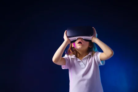 student using vr